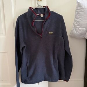 L.L. Bean Quarter-Zip Fleece with Burgundy Trim